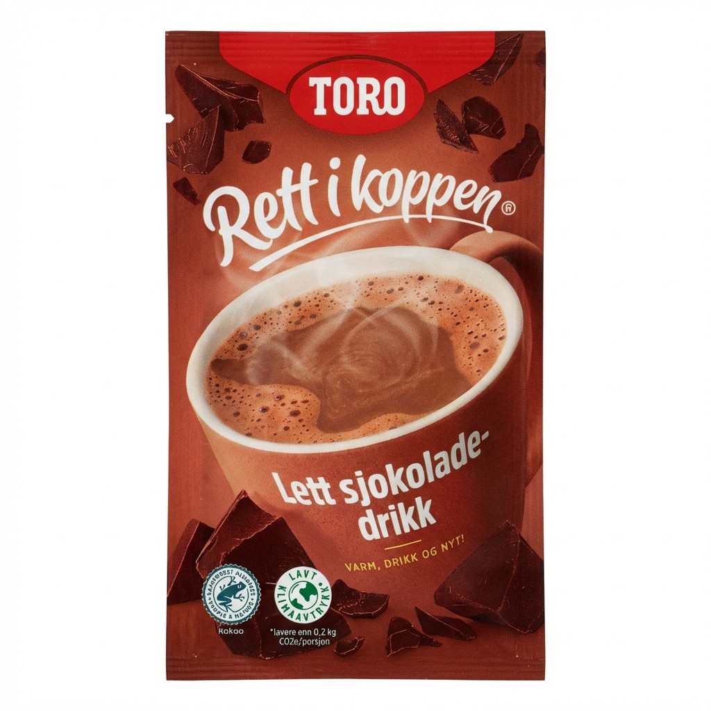 Rett I Koppen Lett Sjokoladedrikk 14g Toro Trygg Mat Rett I Koppen Lett Sjokoladedrikk 14g Toro Trygg Mat