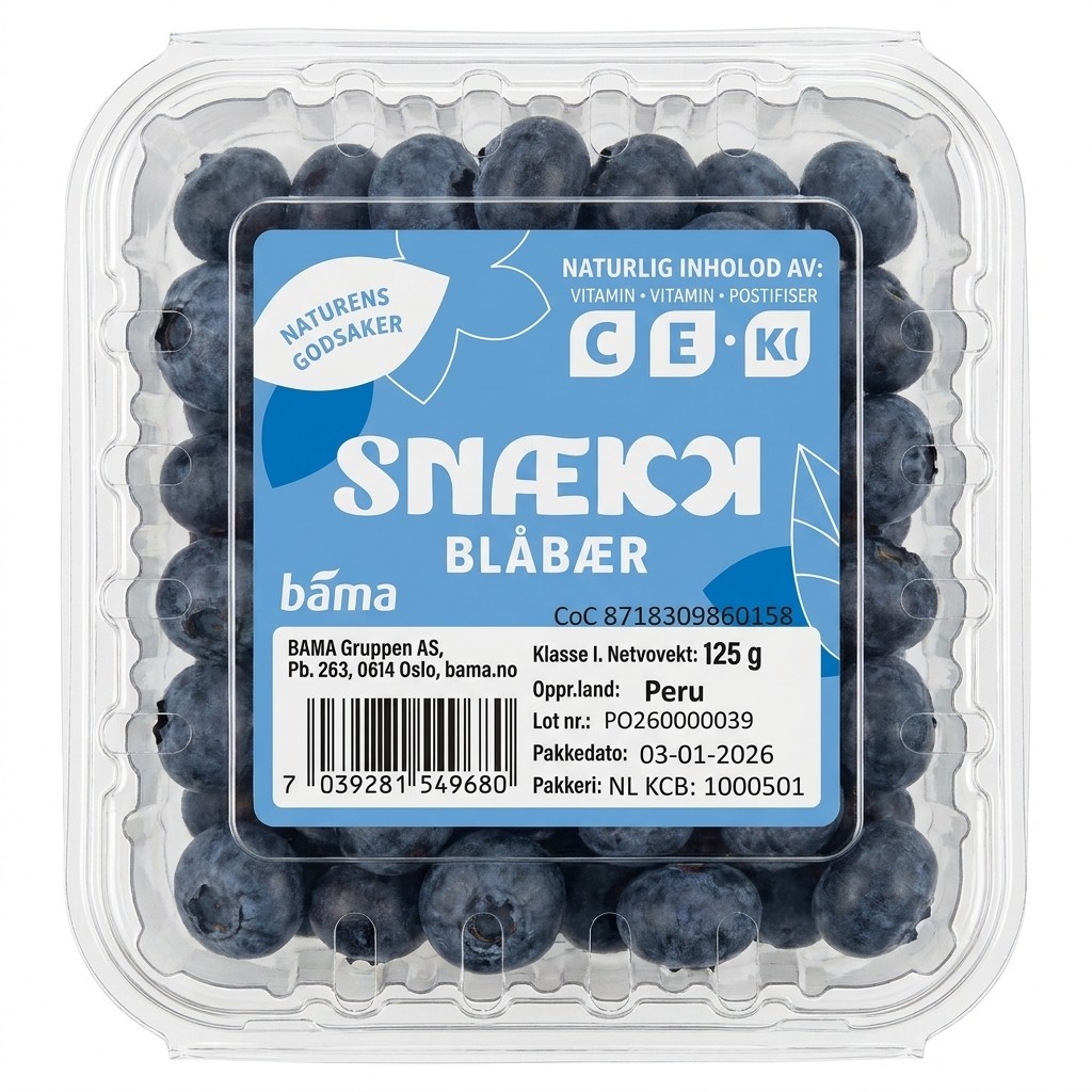 Snæck Blåbær 125g Bama