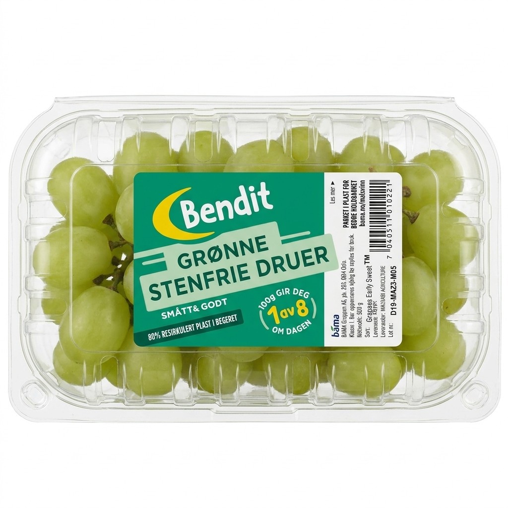 Grønne stenfrie druer 500g Bendit
