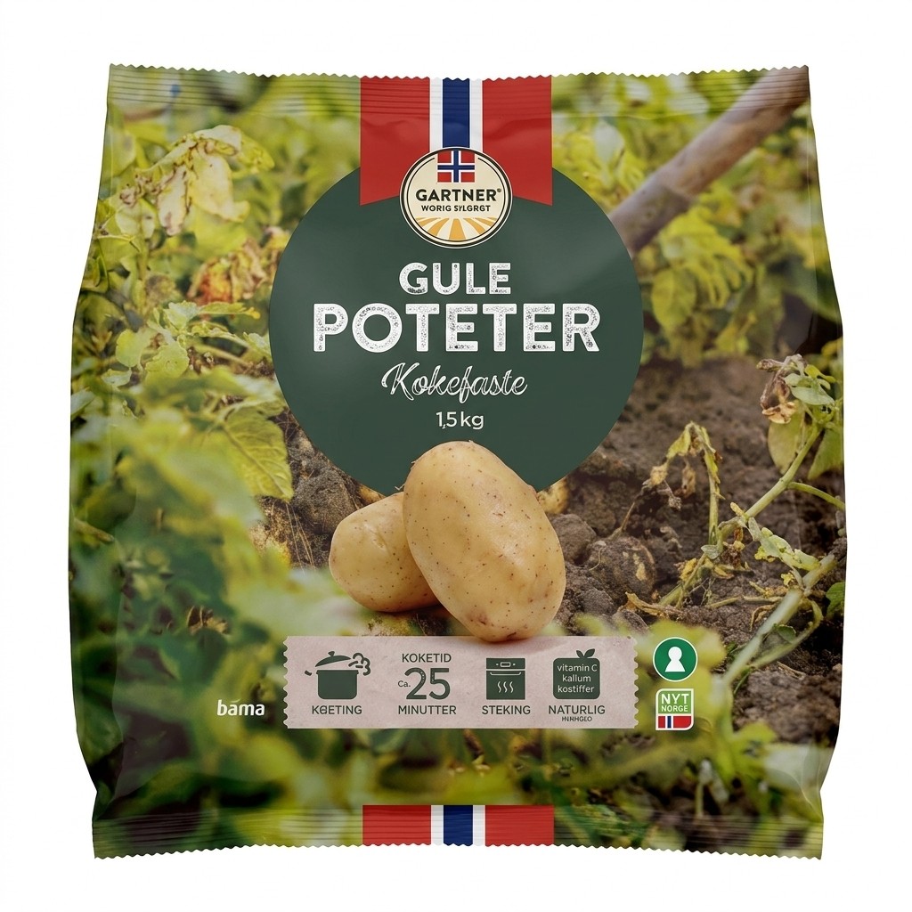 Gule Poteter Kokefaste 1.5kg Gartner