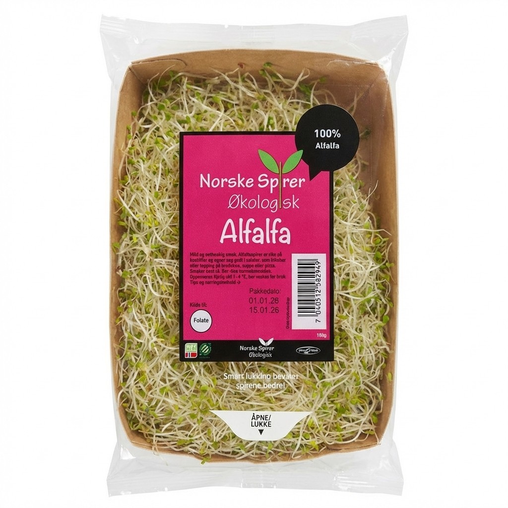 Økologisk Alfalfa 100g Norske Spirer