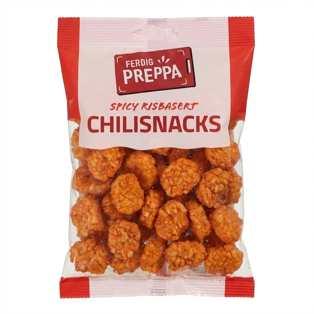 Spicy Rispasert Chilisnacks 70g Ferdig Preppa