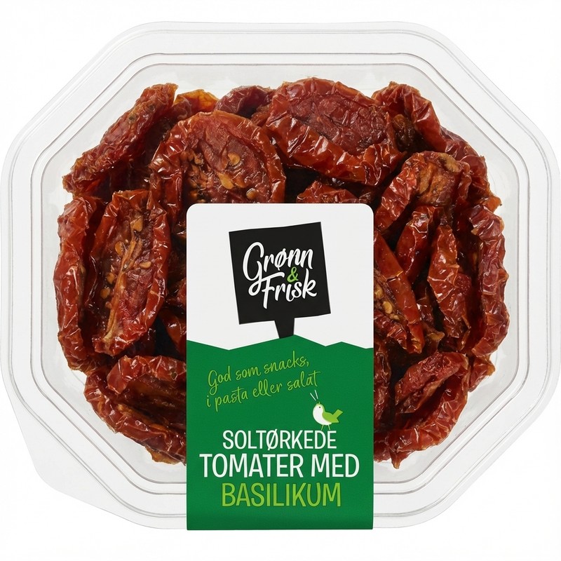 Soltørkede Tomater med Basilikum 150g Grønn & Frisk