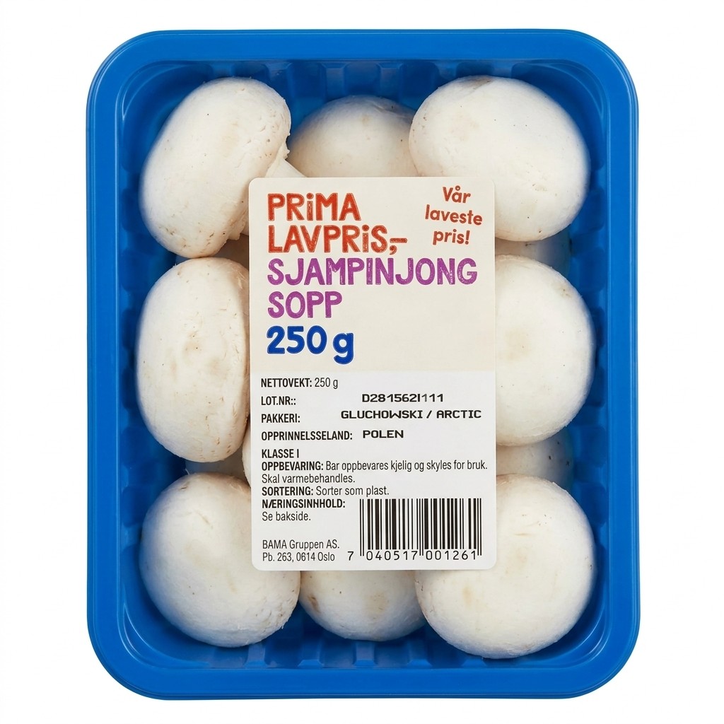 Sjampinjong 250g Prima Lavpris