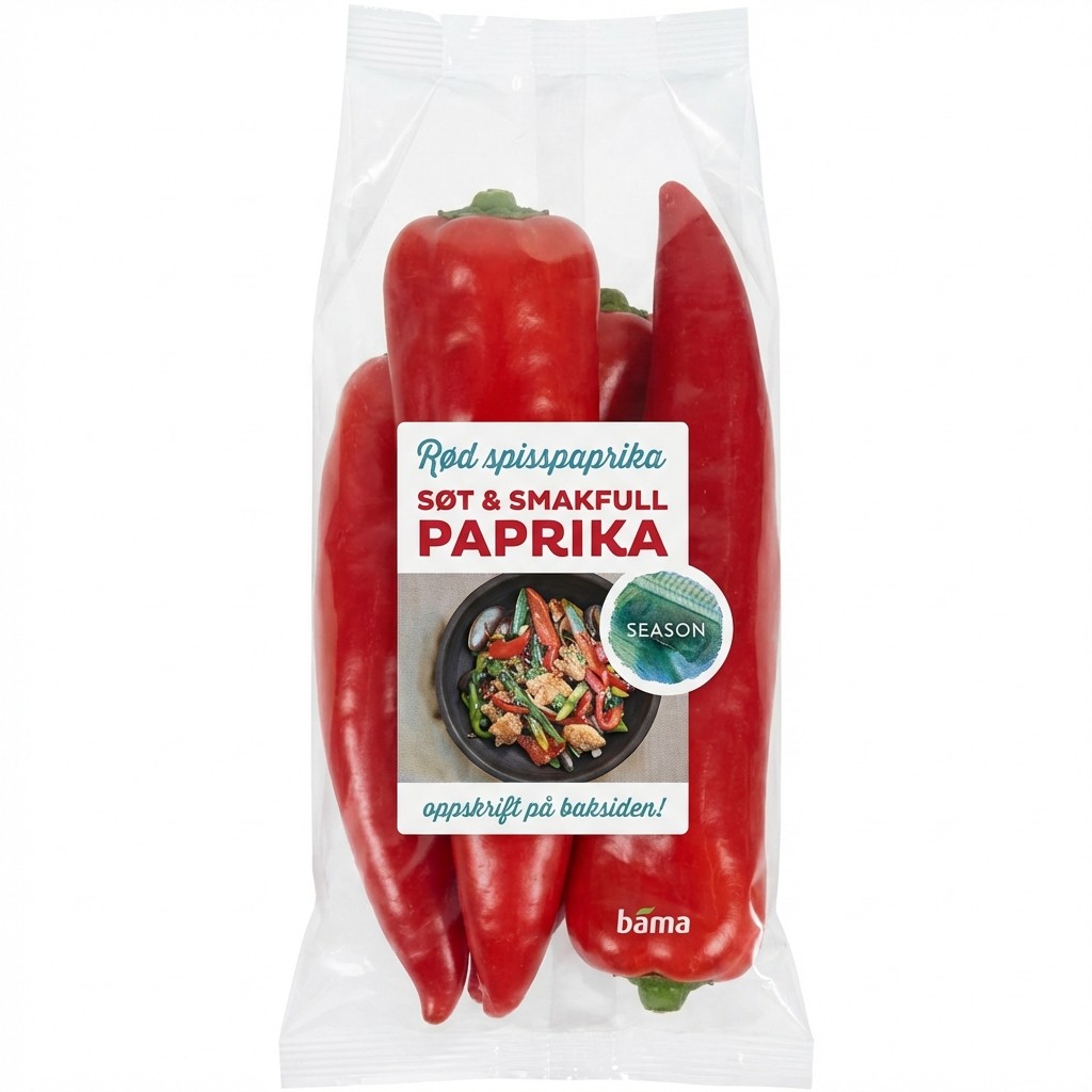 Rød spisspaprika 300g Bama