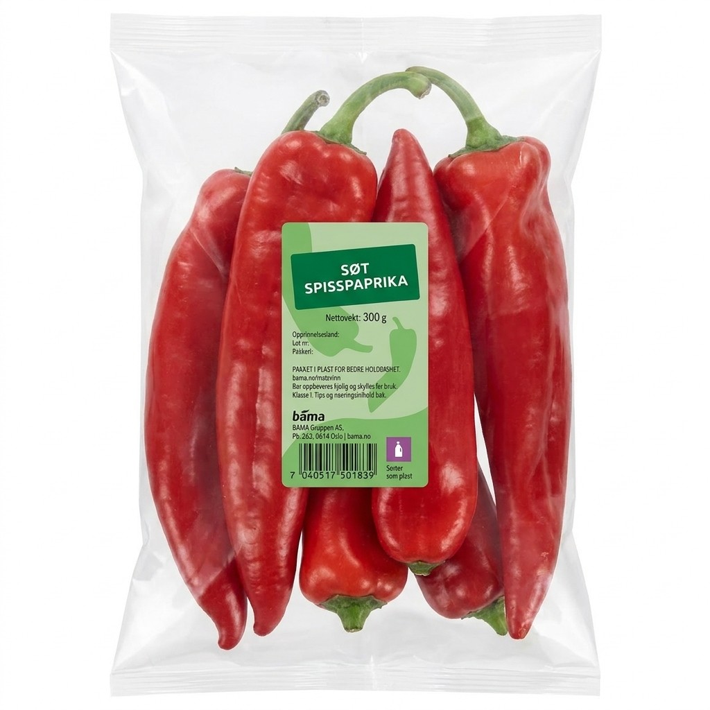 Søt Spisspaprika 300g Bama