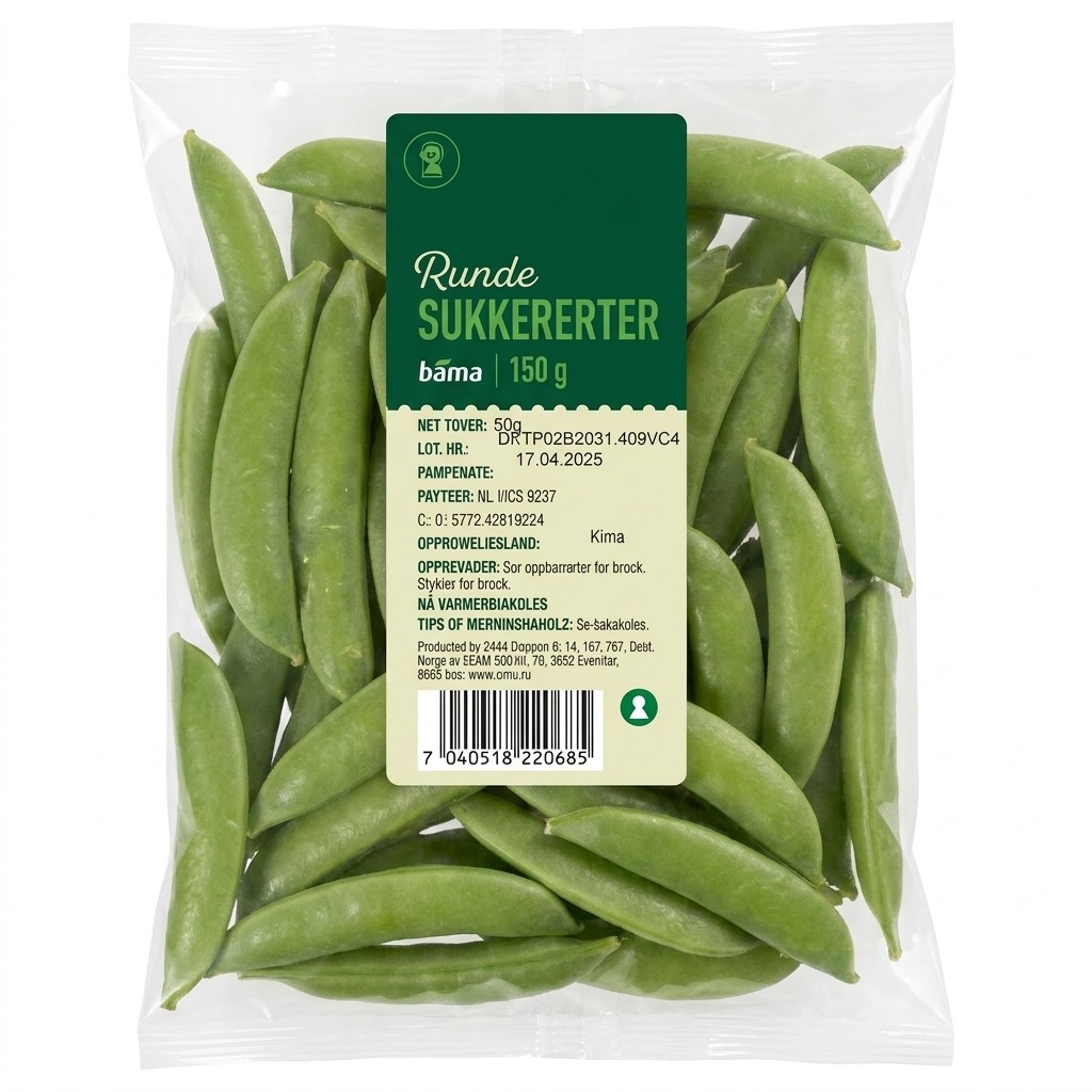 Runde Sukkererter 150g Bama
