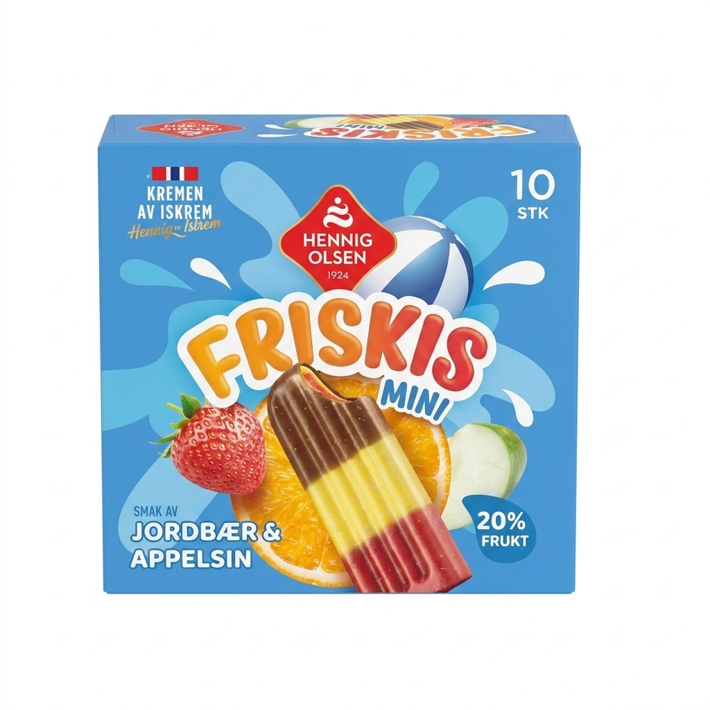 Friskis Mini Jordbær & Appelsin 617g Hennig-Olsen