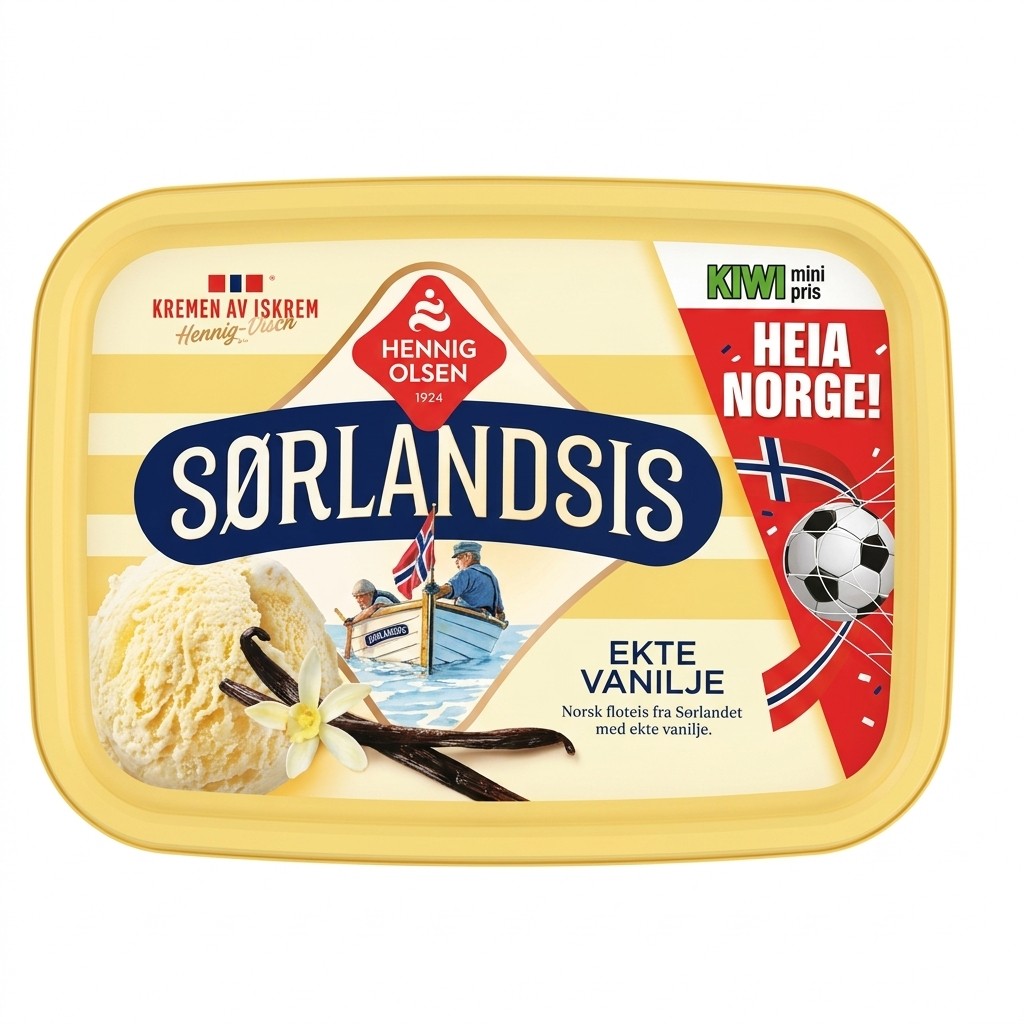 Sørlandsis Ekte Vanilje 575g Hennig Olsen