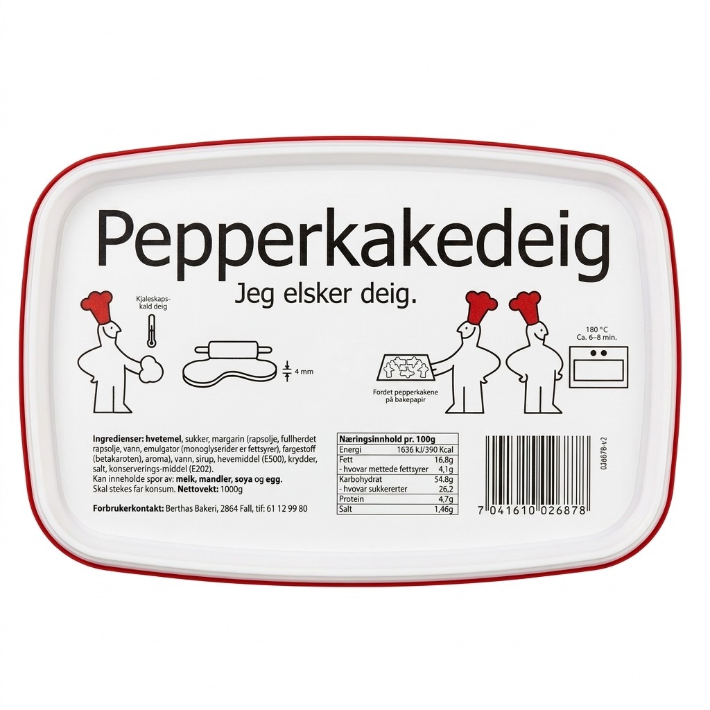 Pepperkakedeig 1000g Berthas