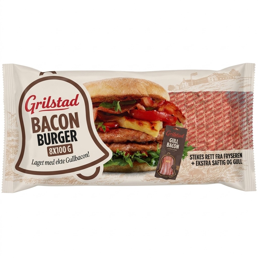 Baconburger 8x100g Grilstad