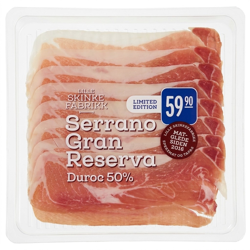 Serrano Gran Reserva Duroc 50% 80g Lille Skinkefabrikk