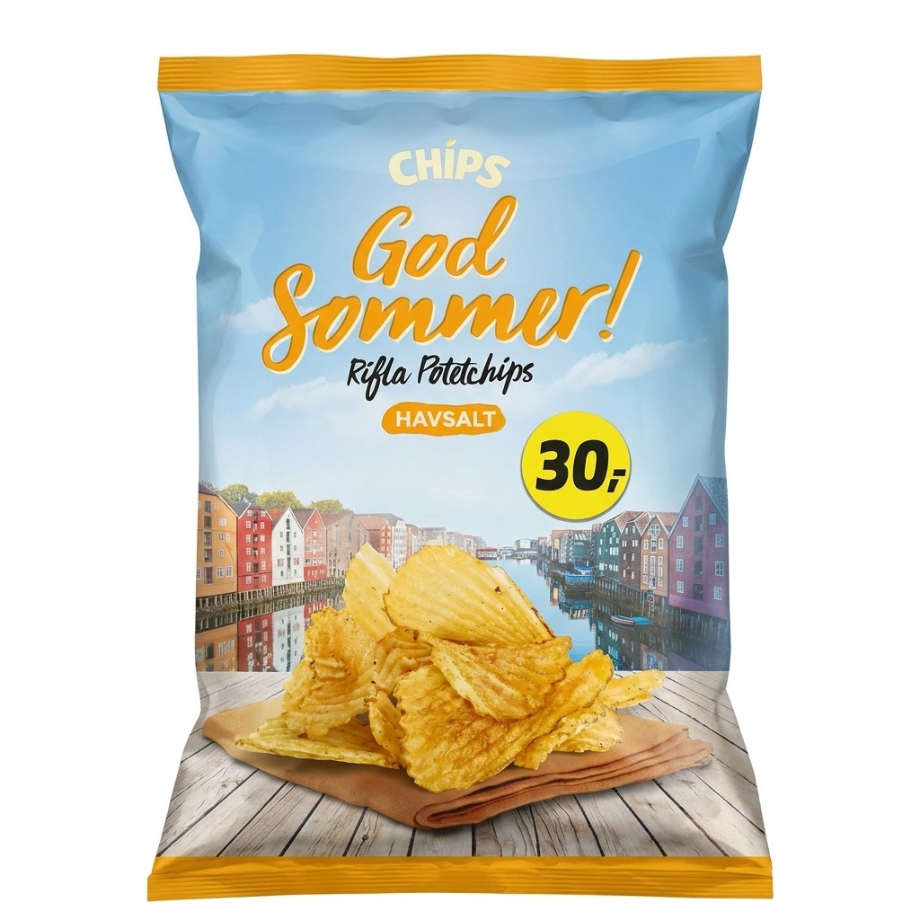 God Sommer Rifla Potetchips Havsalt 150g Sørlandschips