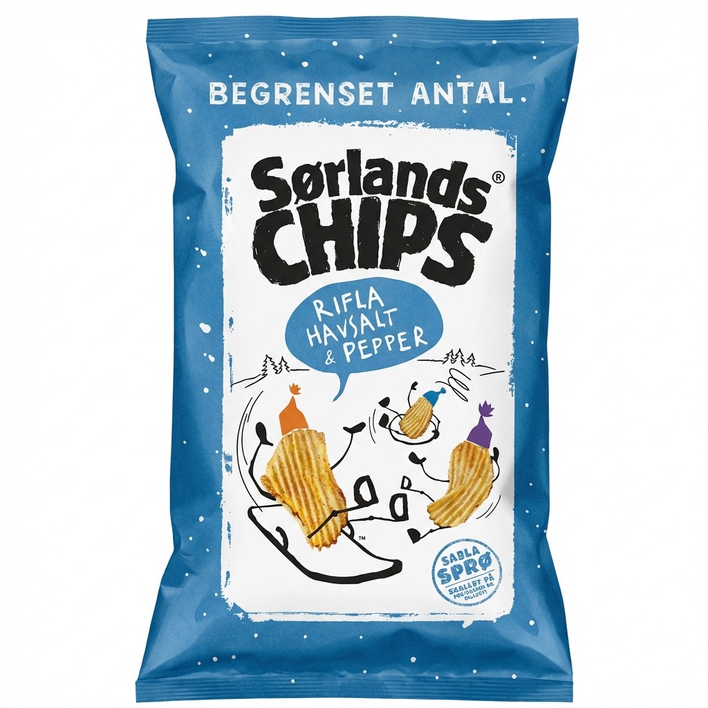 Rifla Havsalt & Pepper 180g Sørlandschips