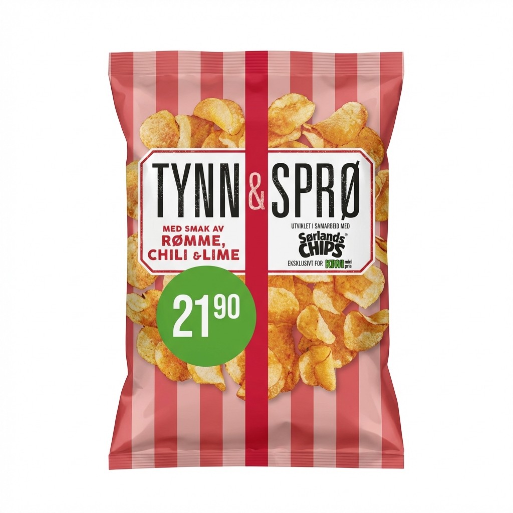 Tynn & Sprø Rømme, Chili & Lime 150g Sørlands Chips