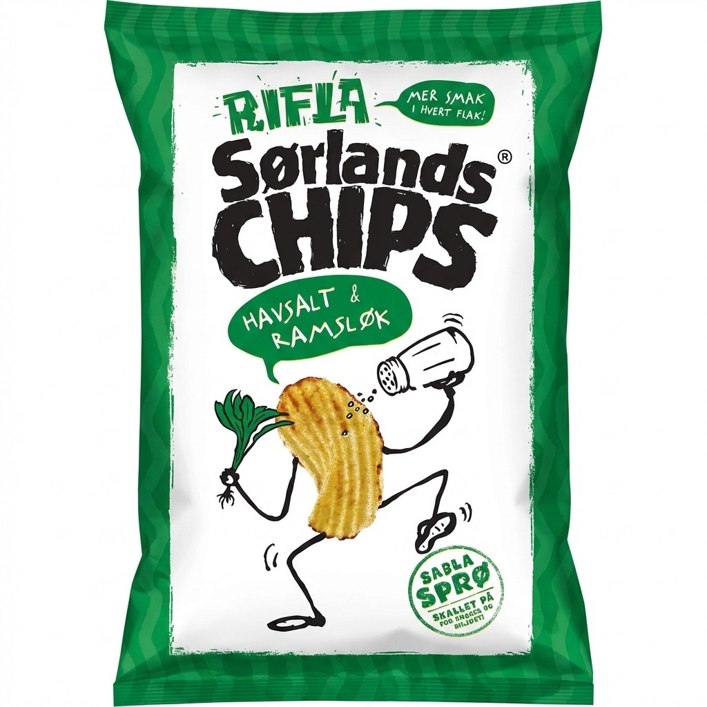 Rifla Havsalt & Ramsløk 170g Sørlandschips
