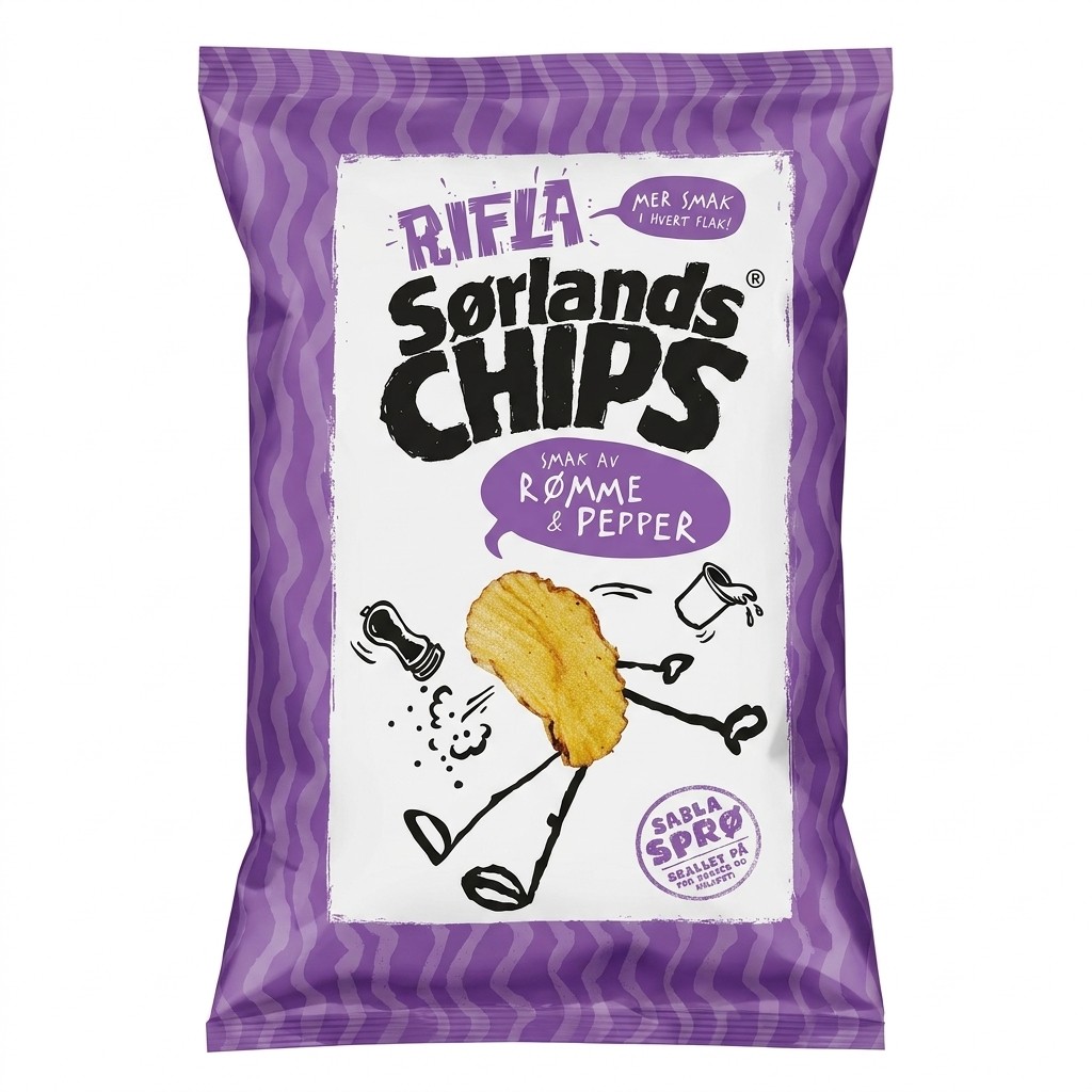 Rifla Sørlands Chips Rømme & Pepper 170g