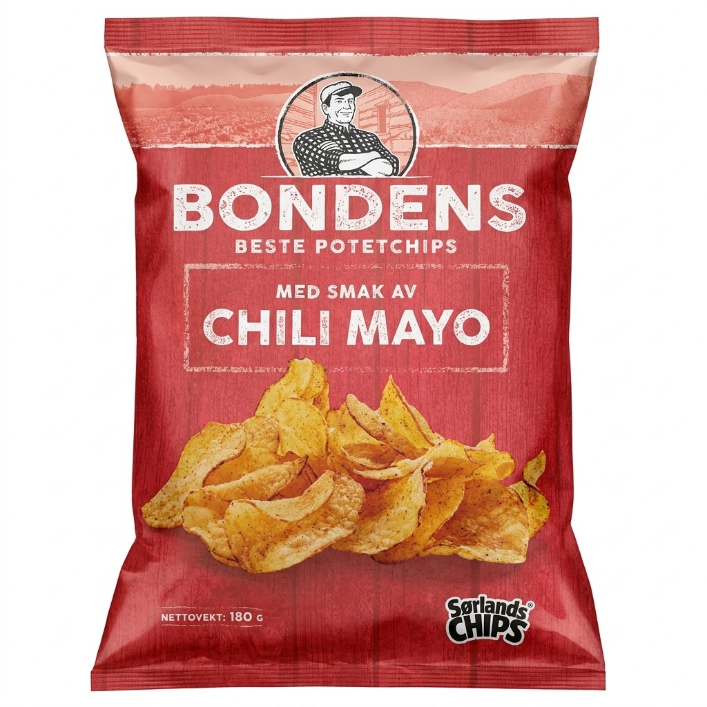 Potetchips Chili Mayo 180g Bondens