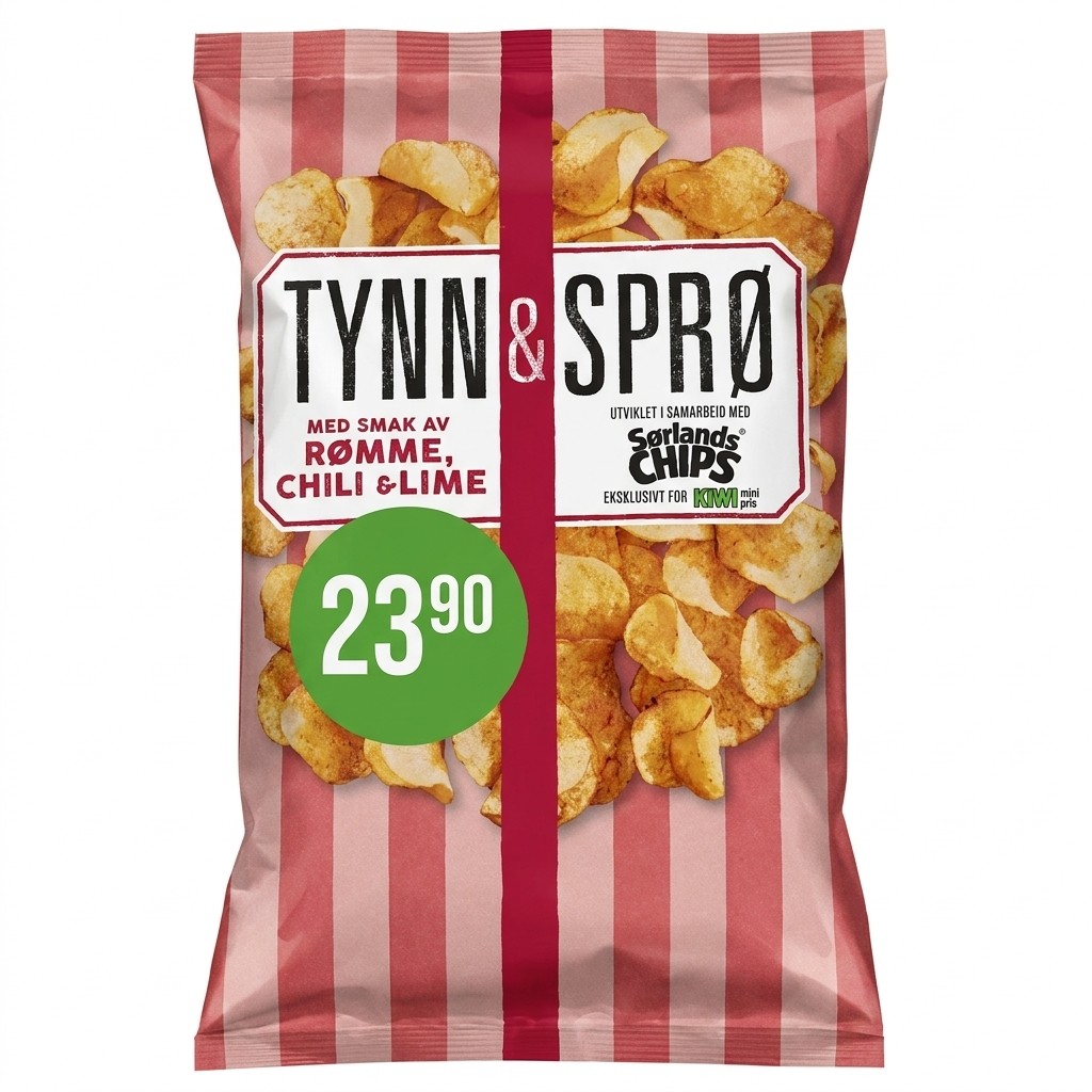 Tynn & Sprø Rømme, Chili & Lime 150g Sørlandschips