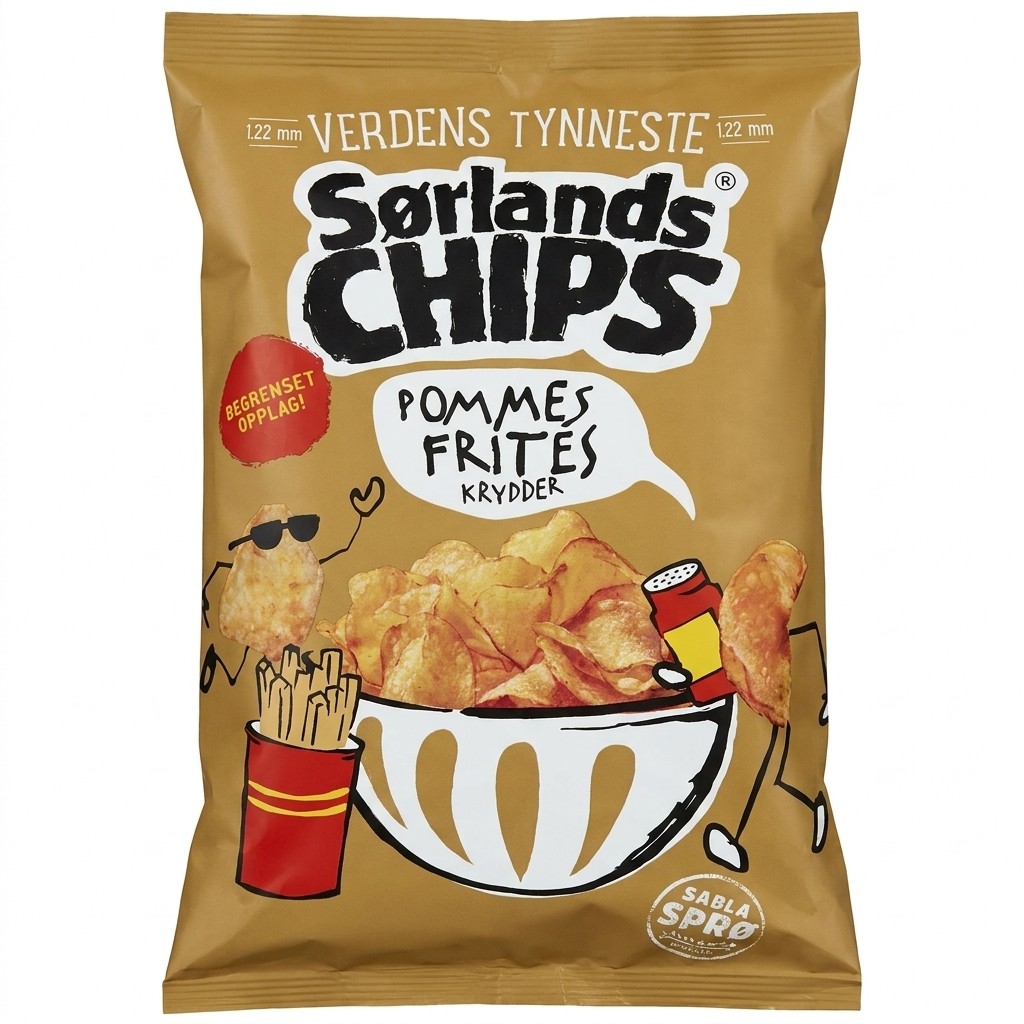 Pommes Frites Krydder 230g Sørlands Chips