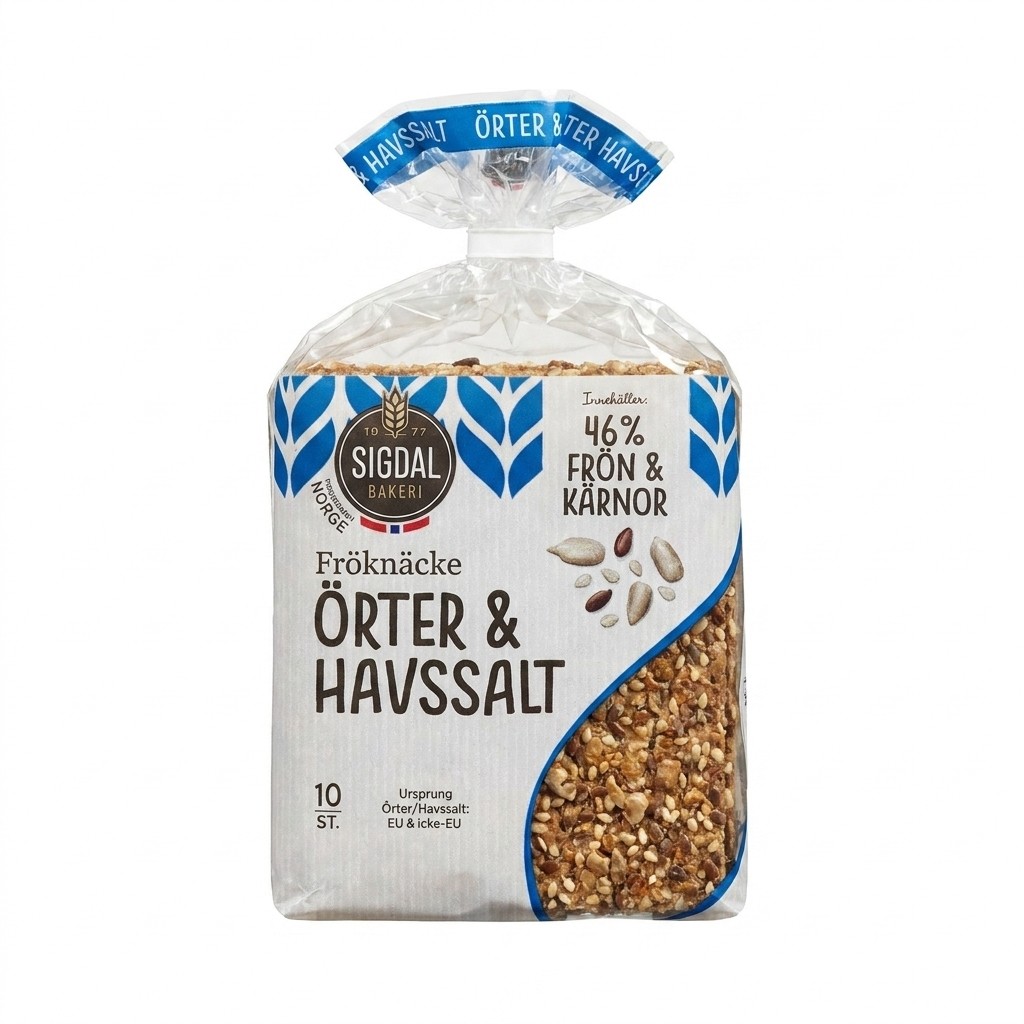 Frøknäcke Ørter & Havssalt 220g Sigdal