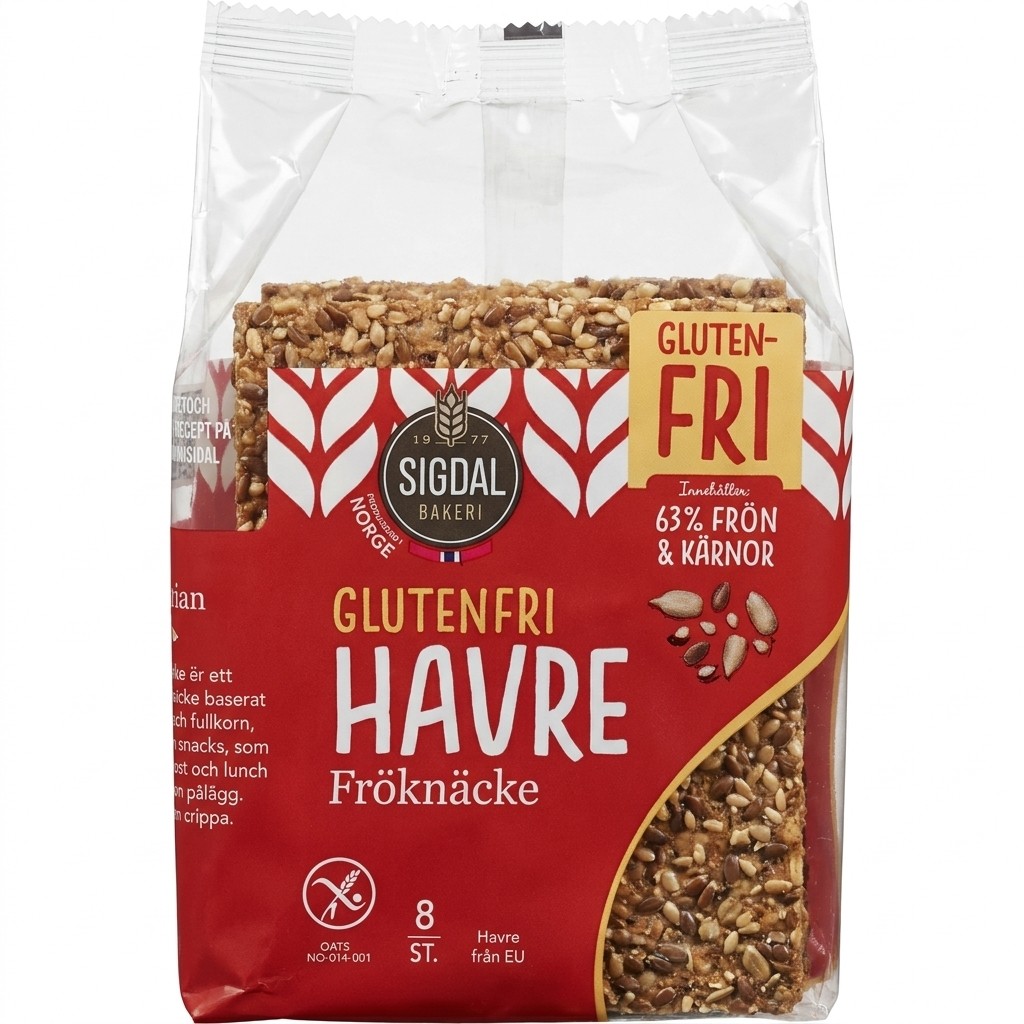 Glutenfri Havre Fröknäcke 190g Sigdal