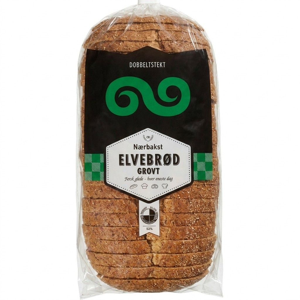 Elvebrød Grovt 750g Nærbakst