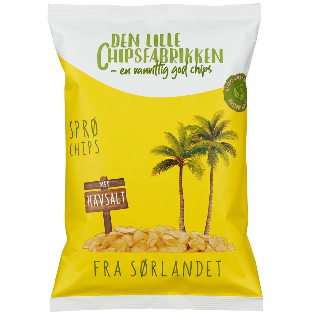 Sprø chips med havsalt 85g Den Lille Chipsfabrikken