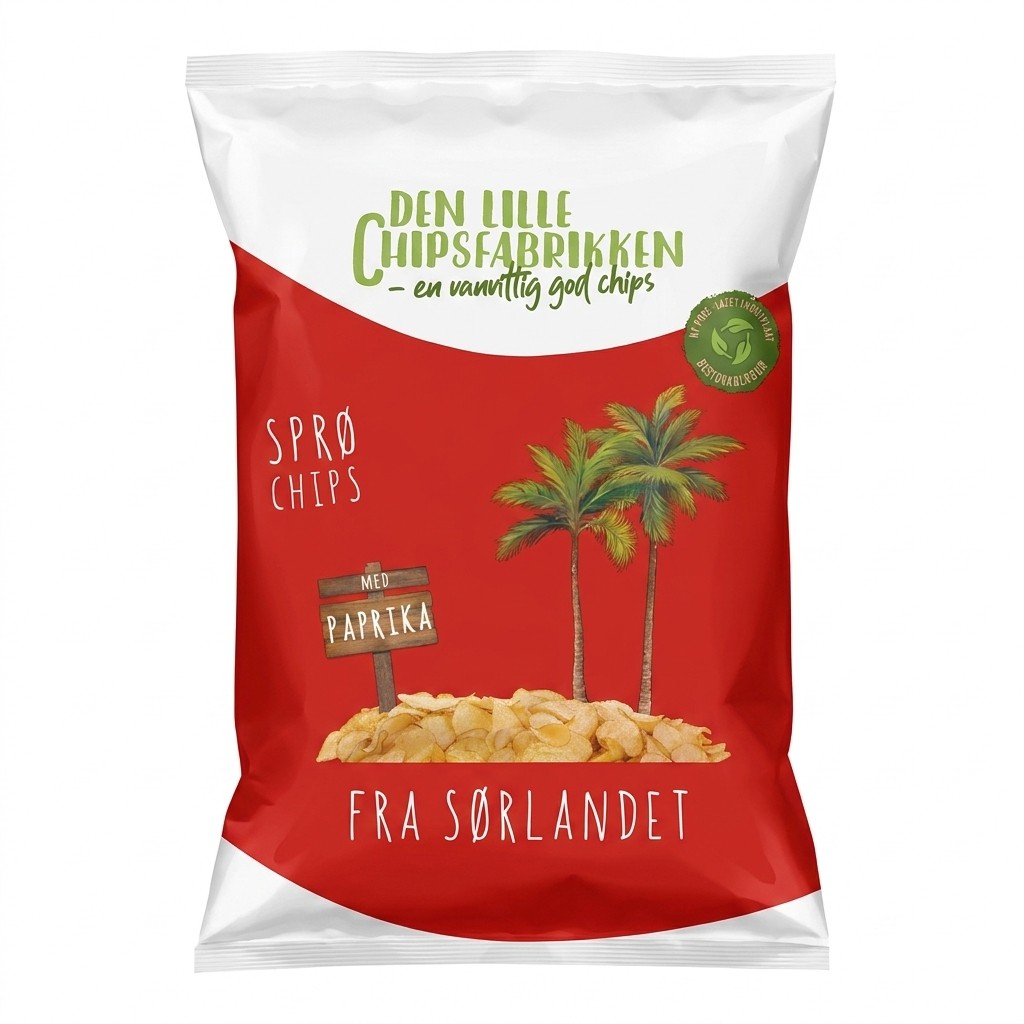 Sprø chips med paprika 85g Den Lille Chipsfabrikken