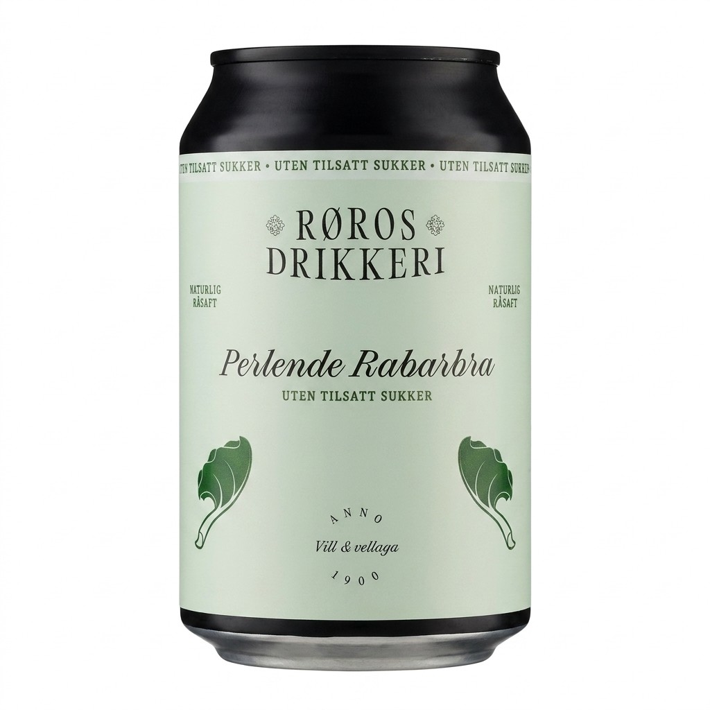 Perlende Rabarbra 0.33l Røros Drikkeri