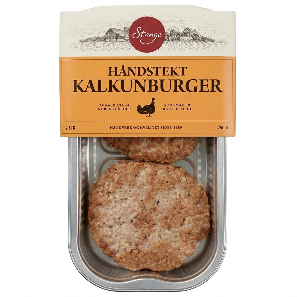 Håndstekt Kalkunburger 250g Stange