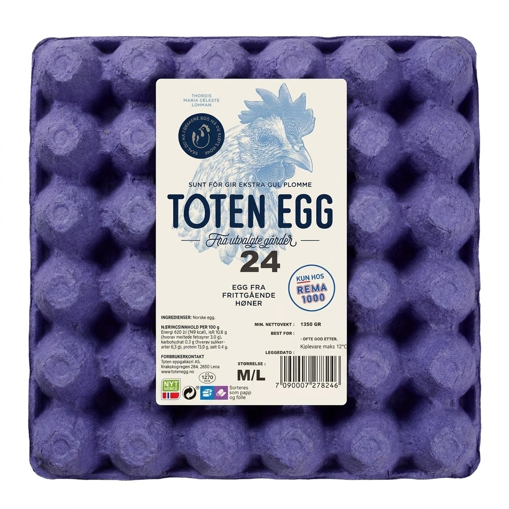 Egg 24 stk 1350g Toten Egg