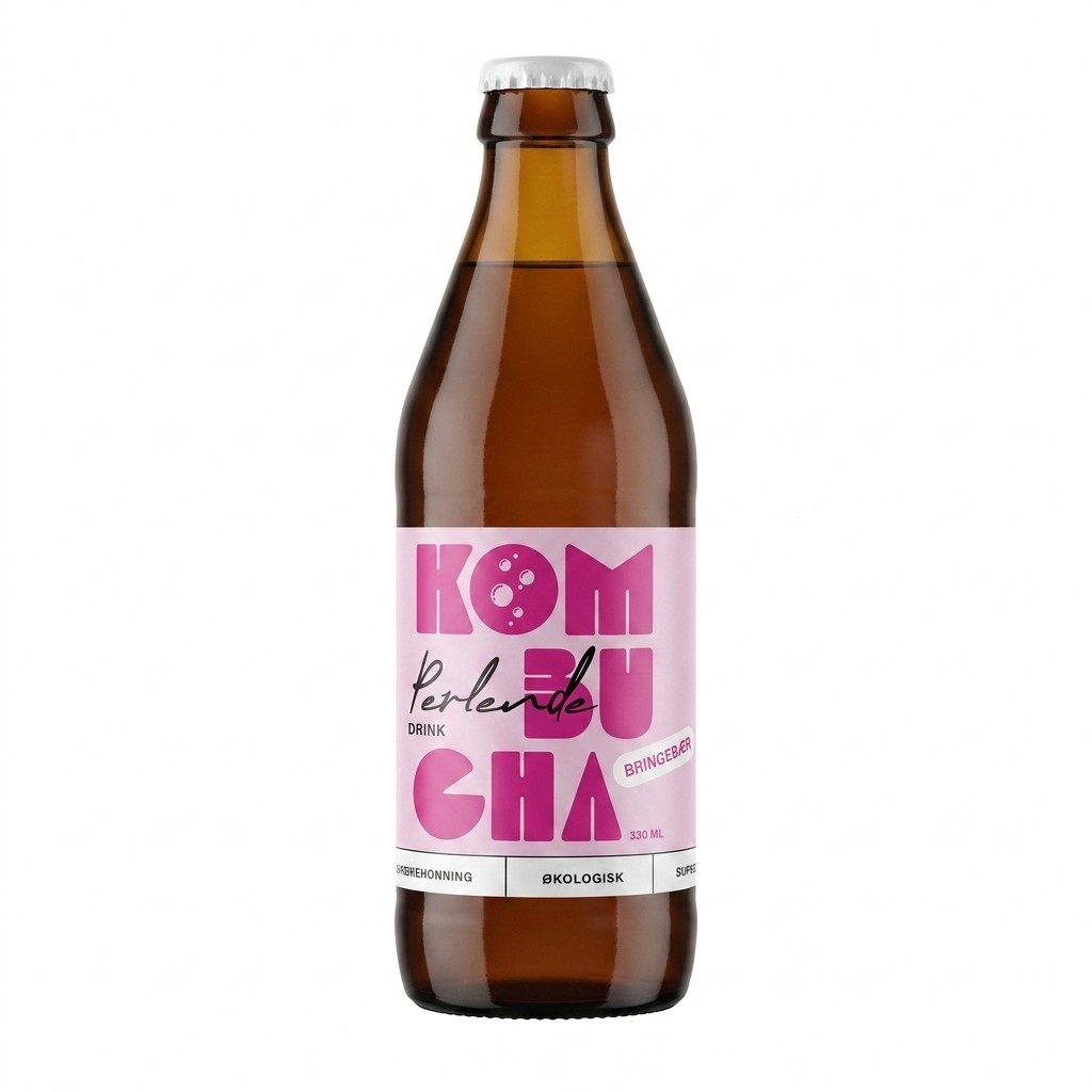 Kombucha Perlende Drikk Bringebær 330ml Flo
