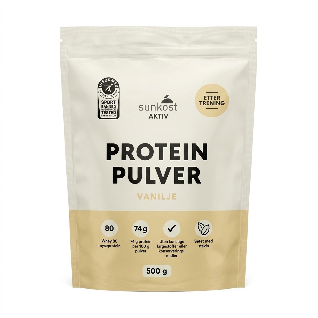 Protein Pulver Vanilje 500g Sunkost