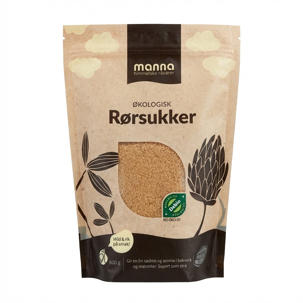 Økologisk Rørsukker 800g Manna