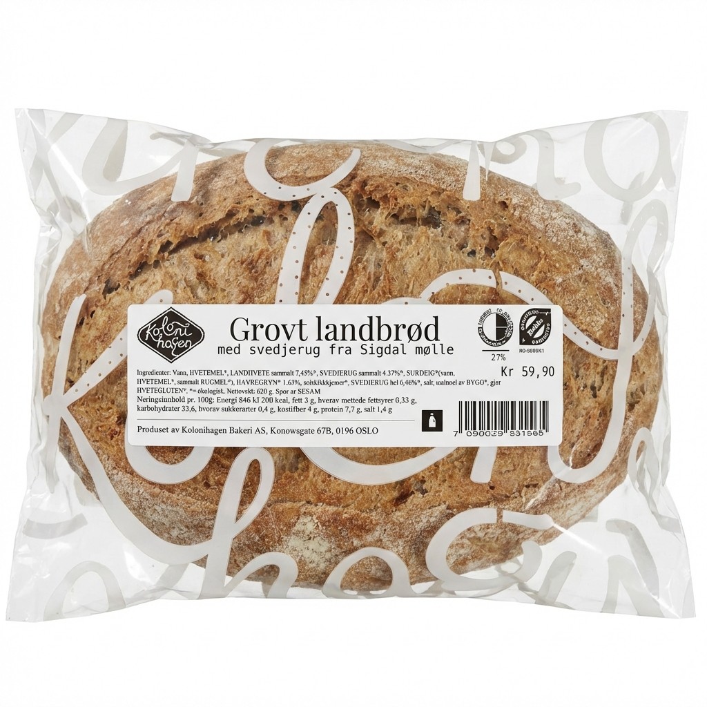 Grovt landbrød 620g Kolonihagen