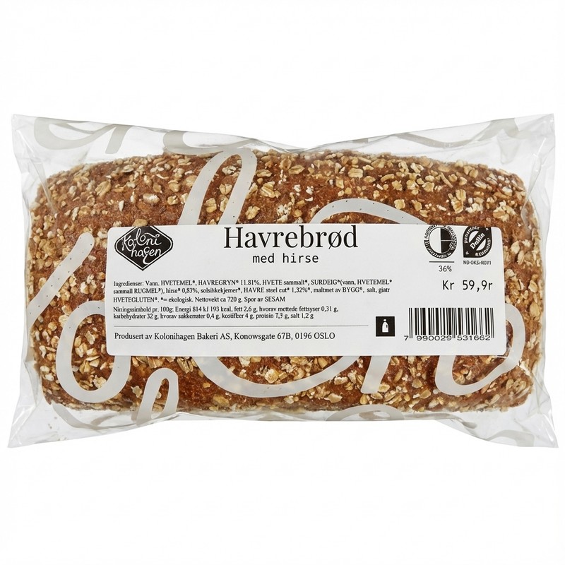 Havrebrød med hirse 720g Kolonihagen