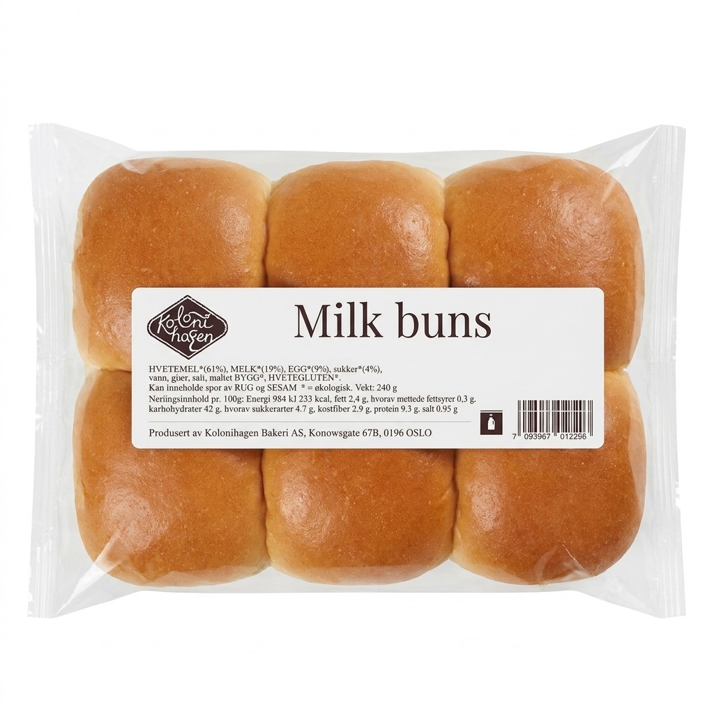 Milk buns 240g Kolonihagen