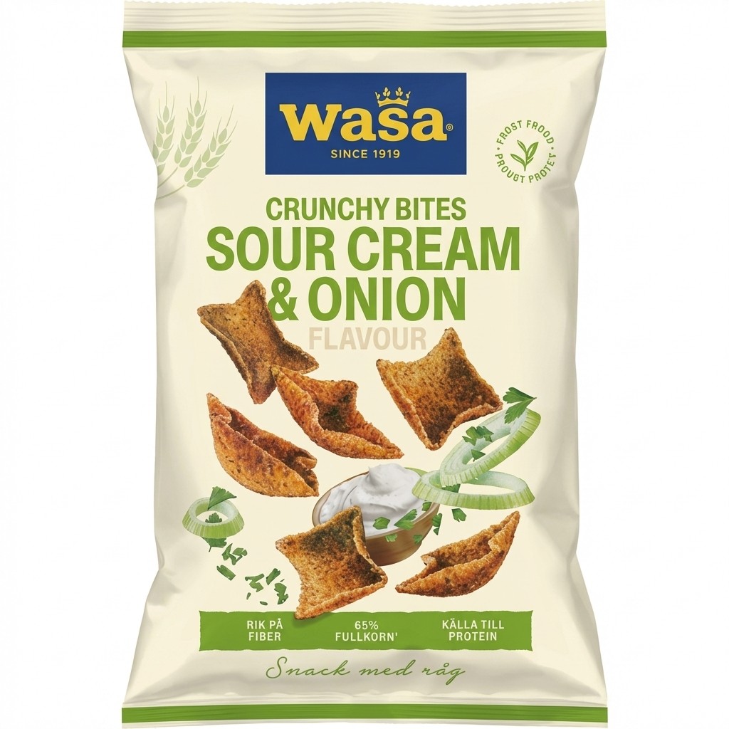 Crunchy Bites Sour Cream & Onion 100g Wasa