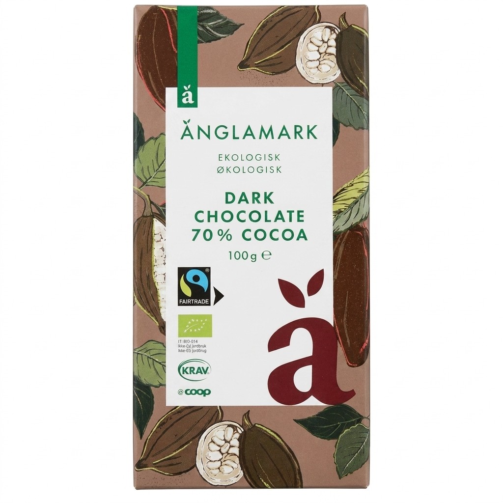 Dark Chocolate 70% Cocoa 100g Änglamark