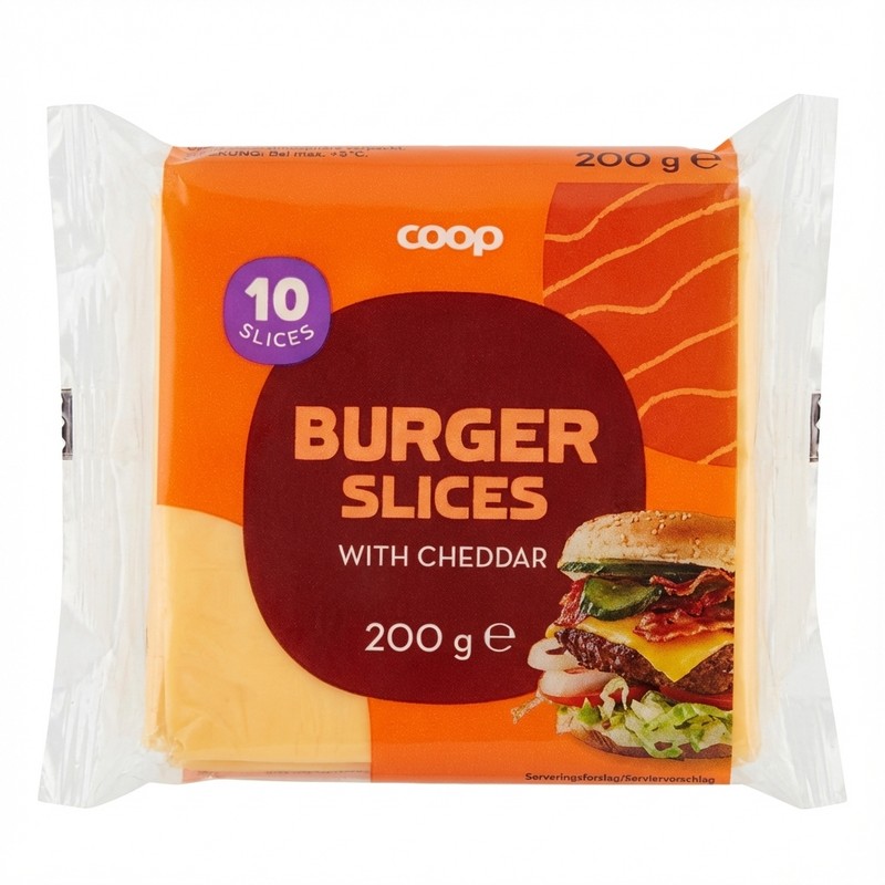 Burger Slices with Cheddar 200g Coop