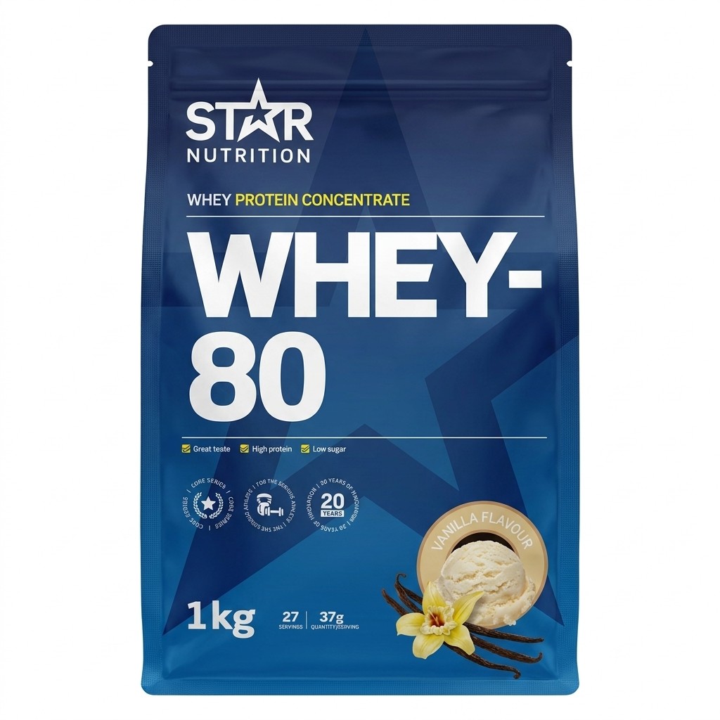 Whey-80 Vanilje 1kg Star Nutrition