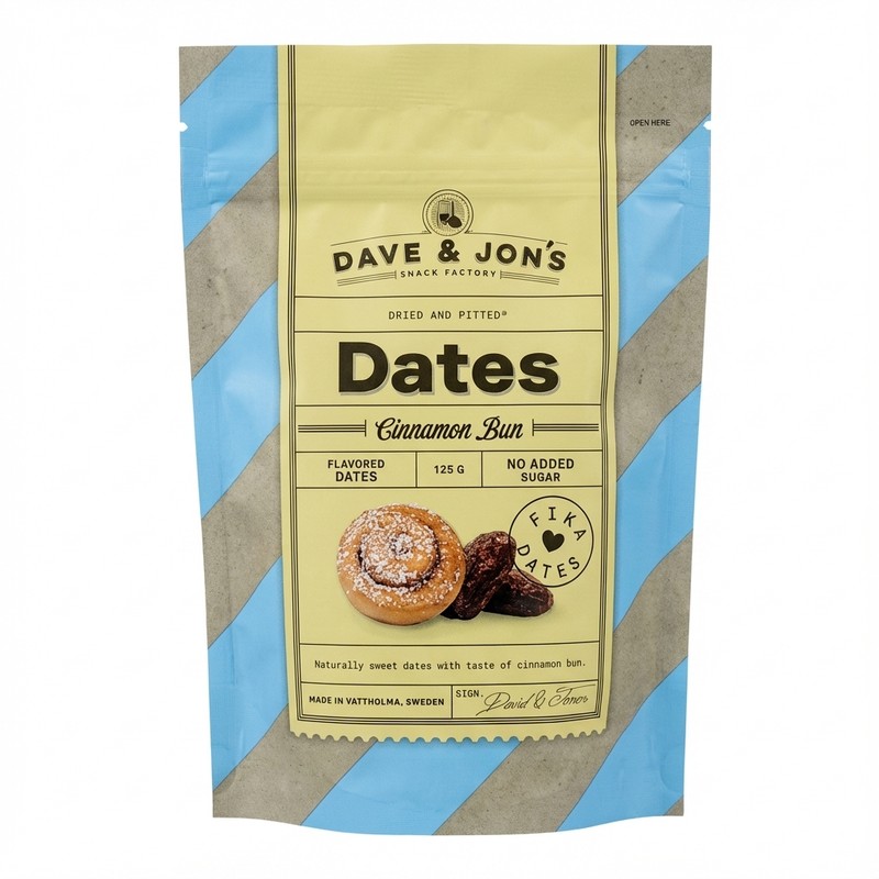 Dates Cinnamon Bun 125g Dave & Jon's