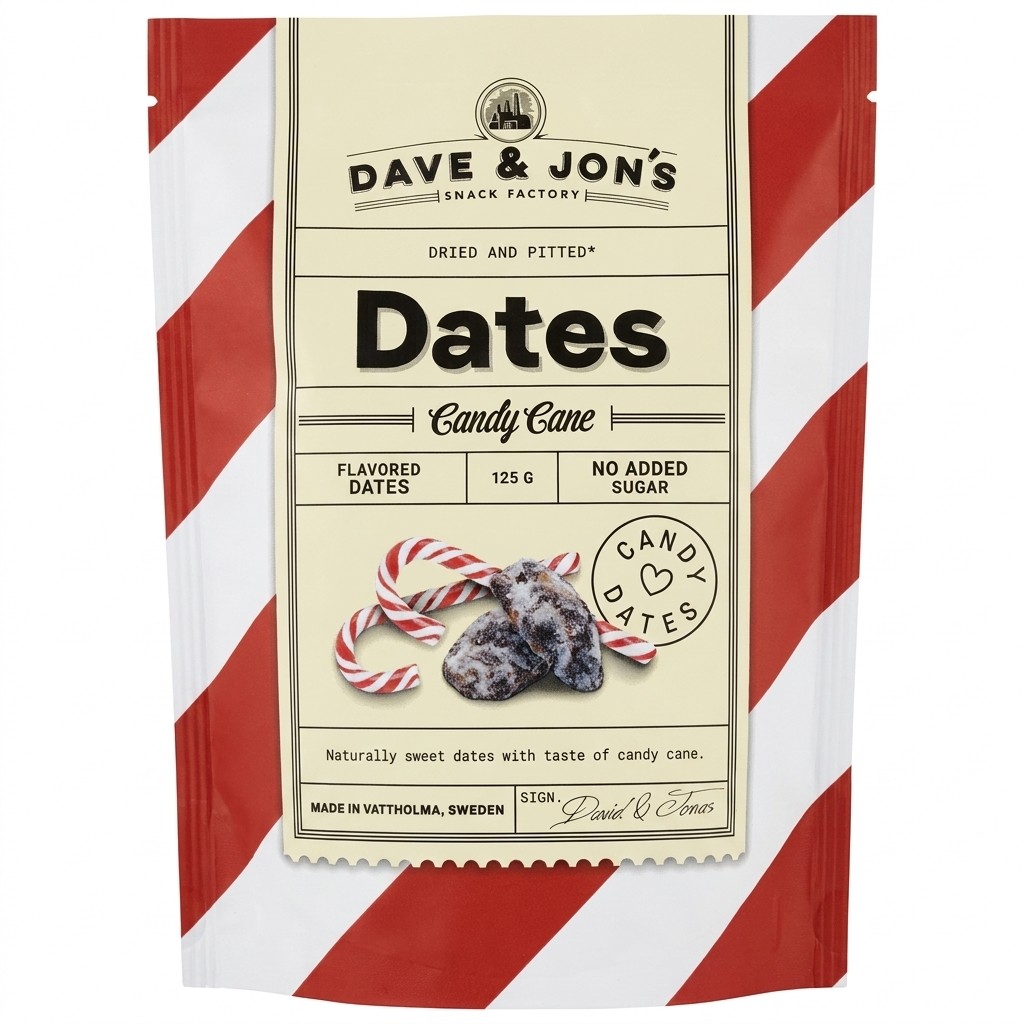 Dates Candy Cane 125g Dave & Jon's