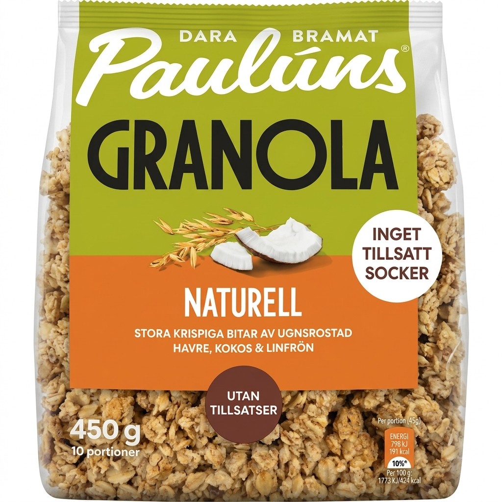 Granola Naturell 450g Paulúns