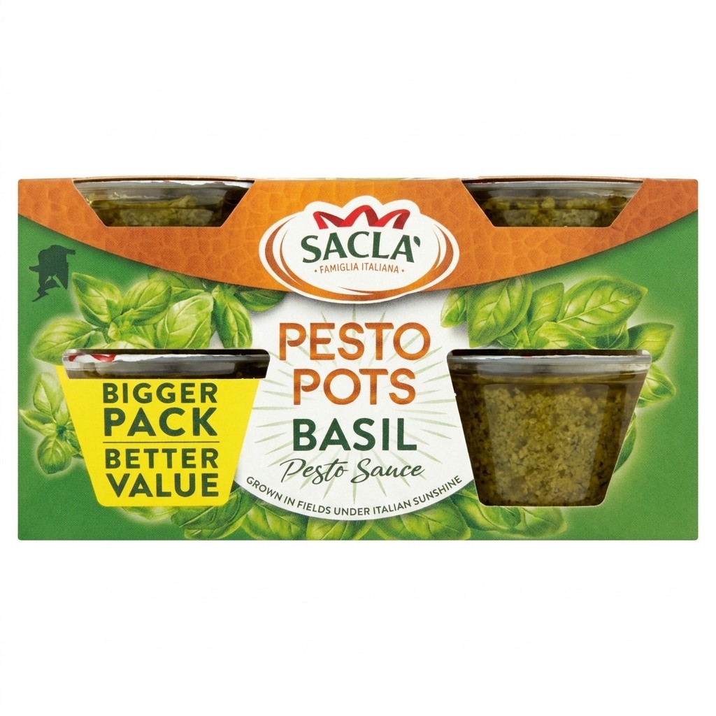 Sacla' Basil Pesto Pots 180g