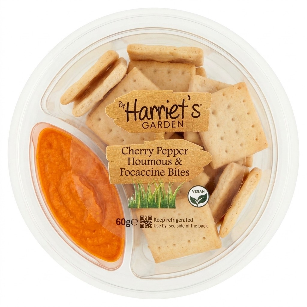 Harriet's Garden Cherry Pepper Houmous & Focaccine Bites 60g