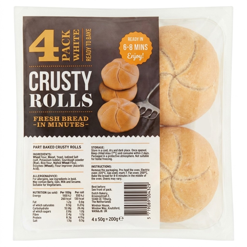Crusty Rolls 4x50g