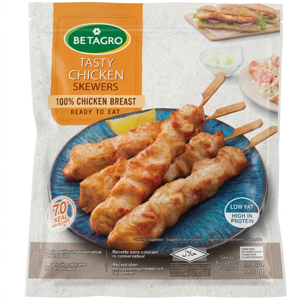 Betagro Tasty Chicken Skewers 900g