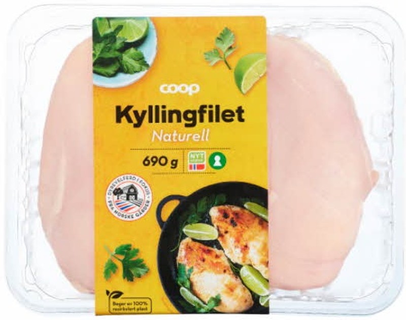 Kyllingfilet Naturell 690g Coop
